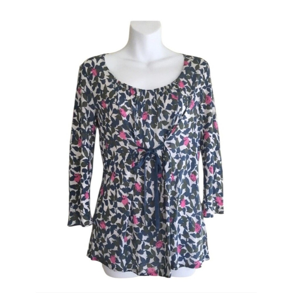 Boden Floral Tie Front Lyocell Blouse